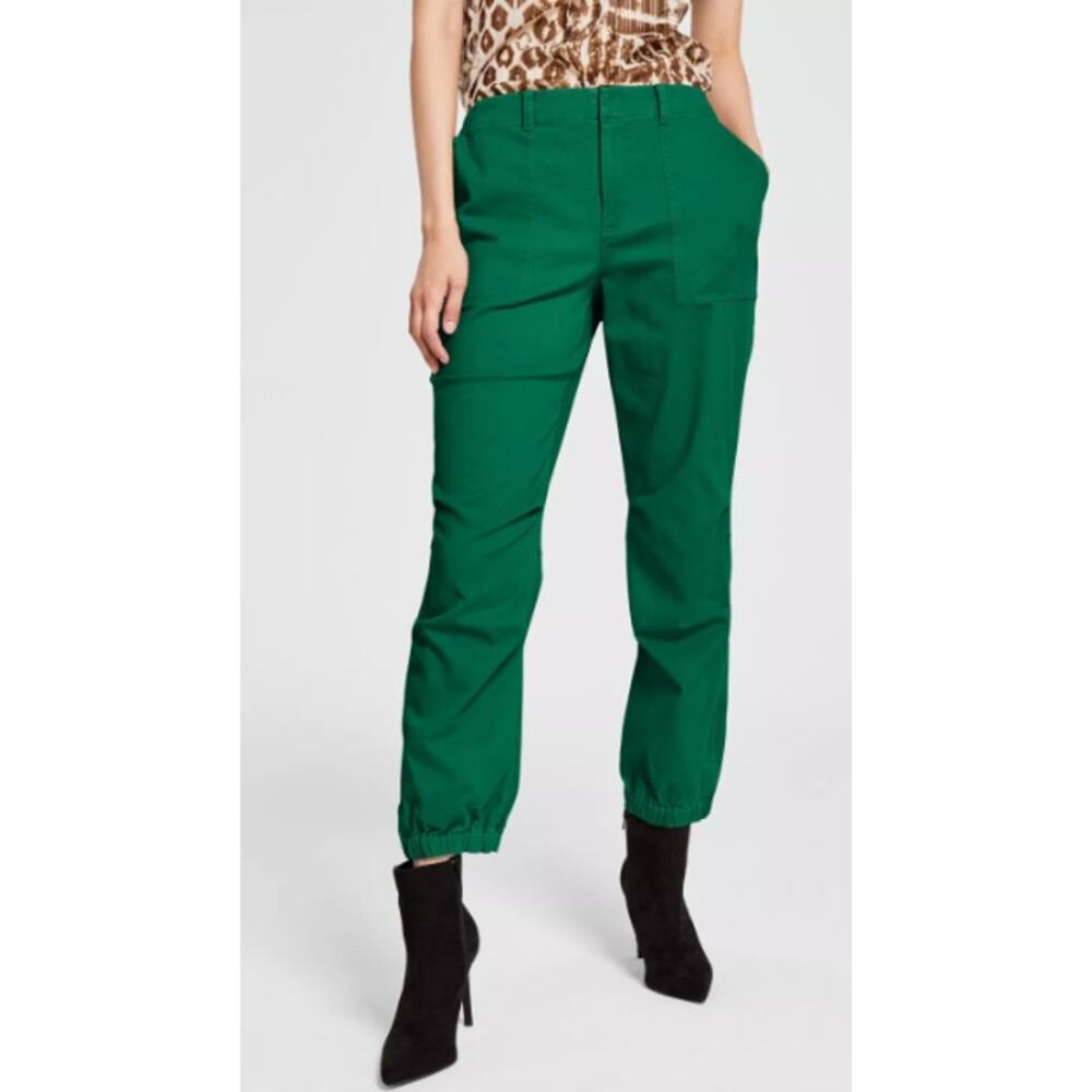 INC International Concepts Women's Jungle Valley Green Cropped Cargo Pants 0